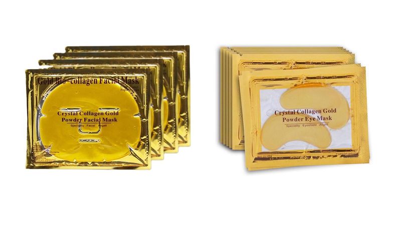 24K Gold Collagen Eye Mask (10 per pox) and Gold Face Masks (2 per box)