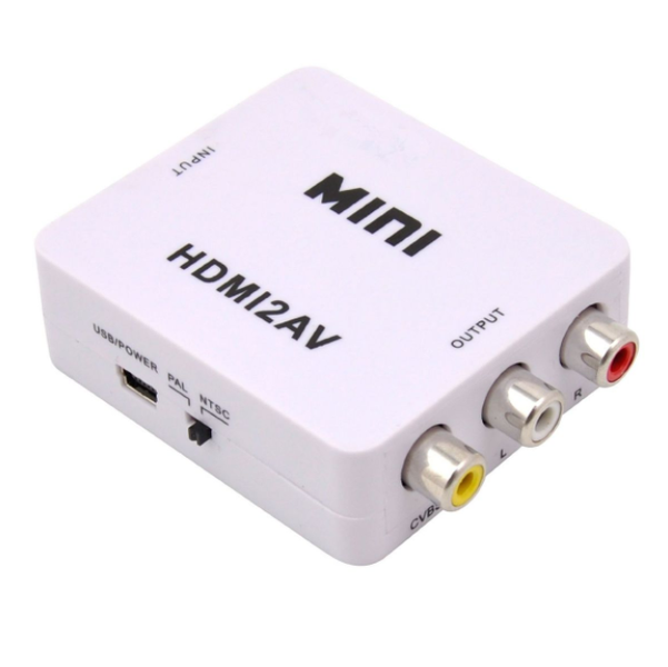 HDMI To AV 3RCA CVBs Composite Video Audio Converter Adapter- White