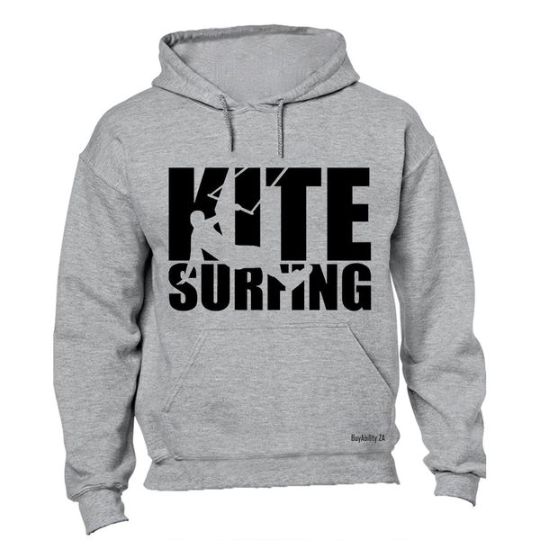 Kite Surfing - Mens - Hoodie - Grey