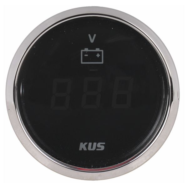 KUS Marine Grade Digital Volt Gauge for Boats - 52mm (8-32 Volt)