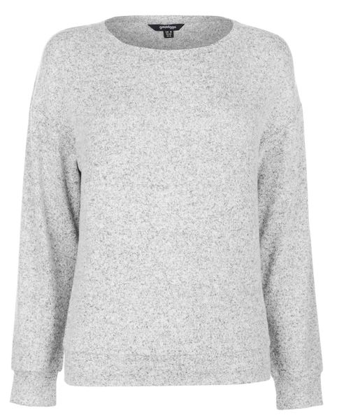Golddigga Women - Soft Fleece Knit Sweatshirt Top - Grey Marl [Parallel Import]