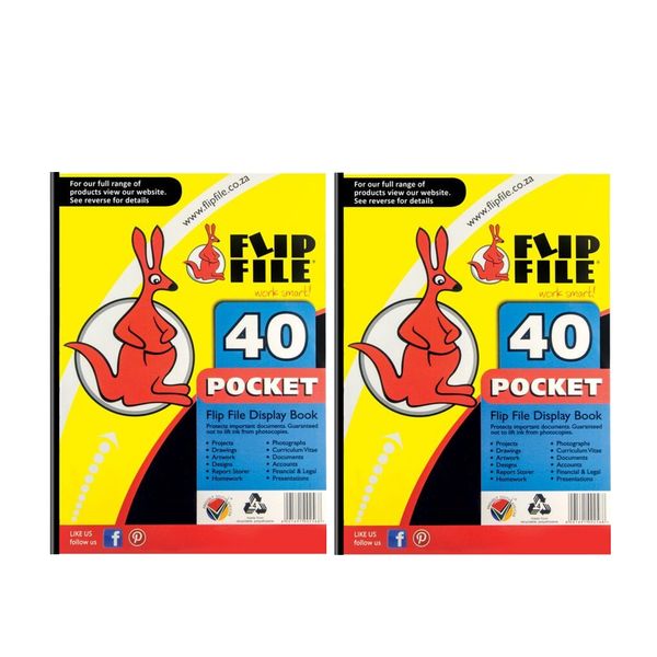 Flip File 40 Pocket Display Book - A4 (Pack of 5)