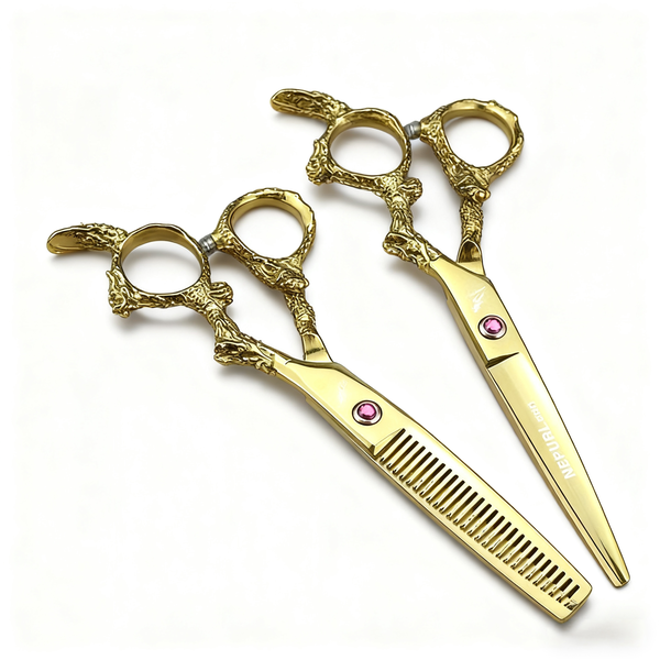 6.0 inch Golden Dragon Handle Professional Hairdressing Scissors Set