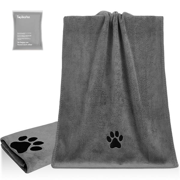 Topika Microfiber Dry Pet Grooming Towel 2-Piece, Super Absorbent, 50x100CM