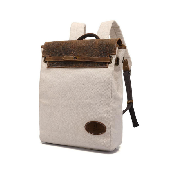 Retro Leather Canvas Backpack