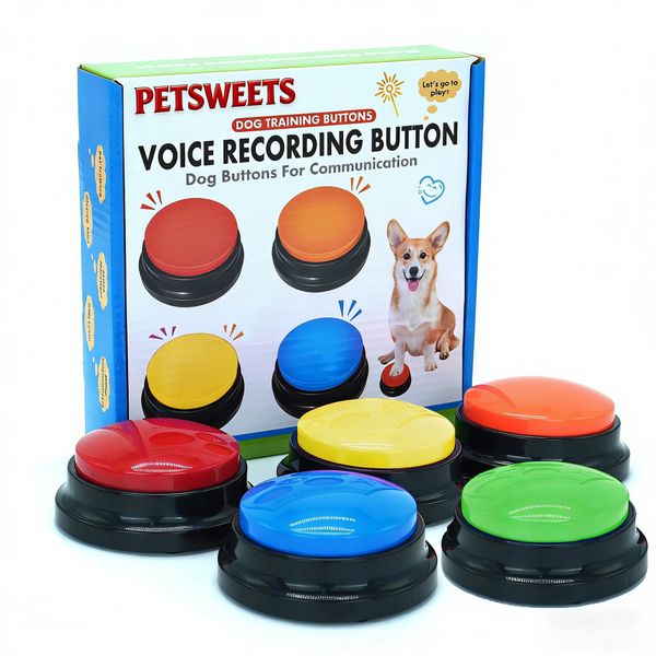 5 Pack Voice Recording Button Dog Buttons for Communication