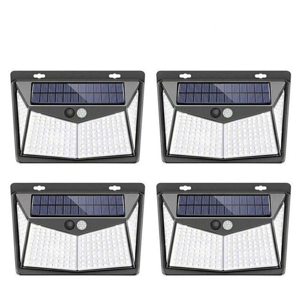 4PCS Four-Sided Solar Powered 208 LED Induction Wall Light -XF-2028