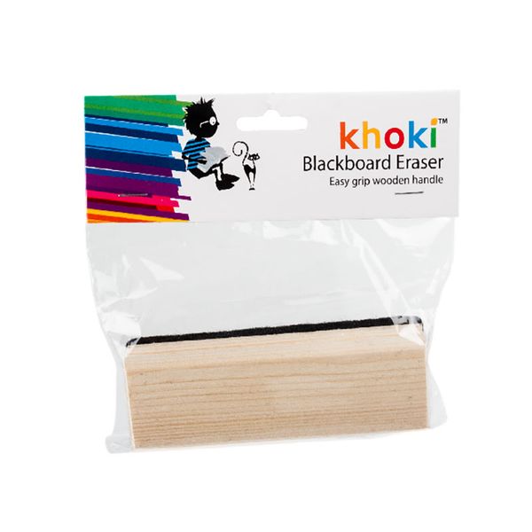 Khoki - Chalkboard Duster - Felt &amp; Wood - Black &amp; Beige