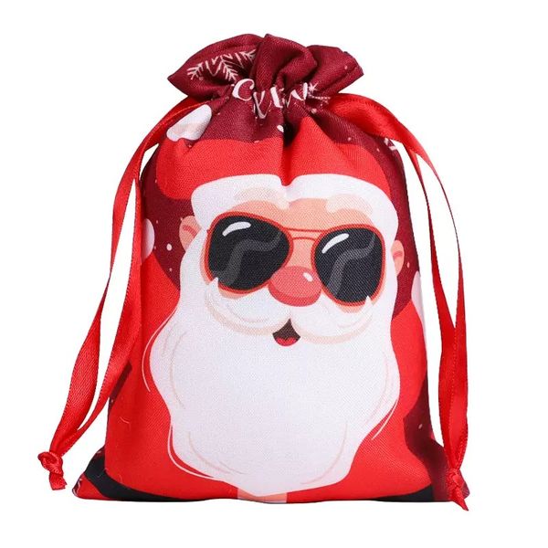 4pcs Christmas Burlap Gift Bags (20cm)