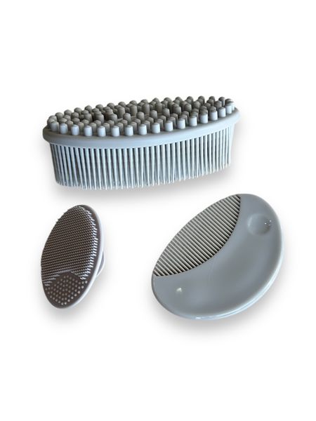 Baby Silicone Grooming Set 3 Piece Grey