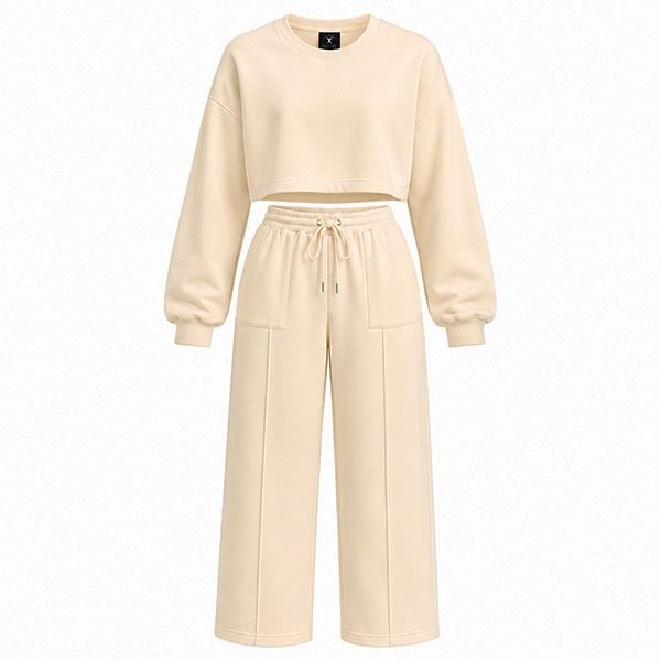 Secret Shield Women's Cream Soft Premium Street Style Two-Piece Set