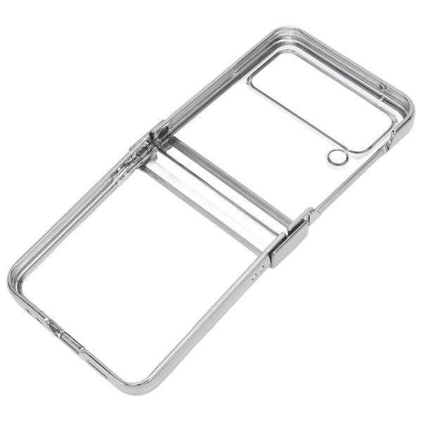 Shockproof Clear PC Cover Compatible with Samsung Galaxy Z Flip 3 Silver