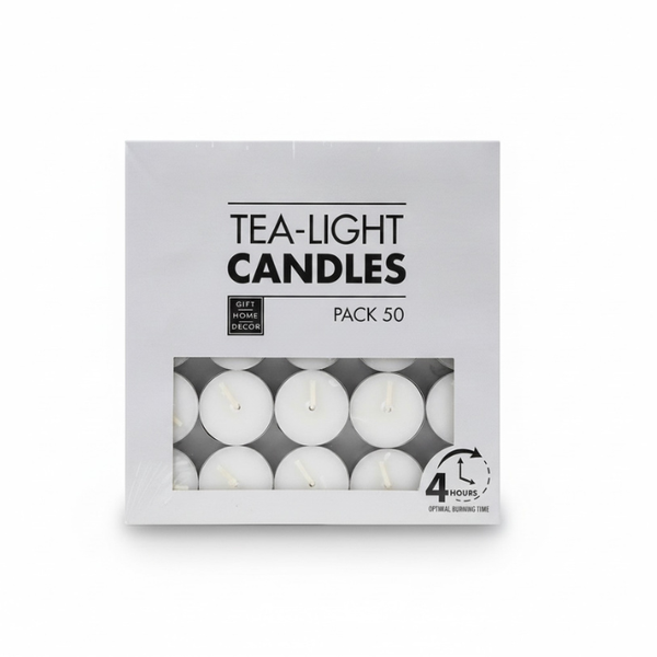 White Wax Regular Scented Tea Light Candle - 50 Units