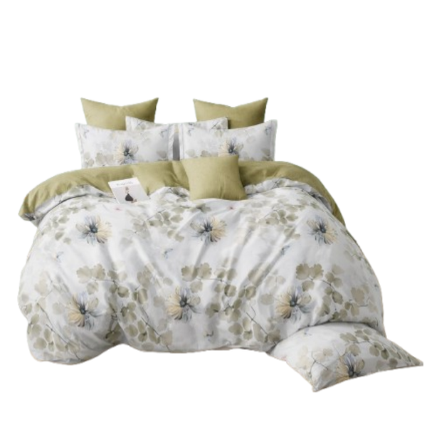 Linen Boutique - Duvet Cover Set Reversible-AutmnGreyFloral