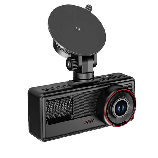 3-Lens Dash Cam - Full HD Front, Cabin &amp; Rear Cameras - Type-C Power