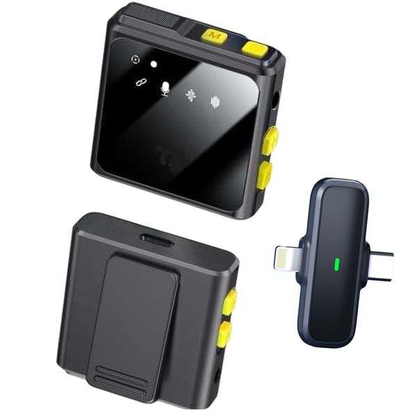 2 x Professional Lavalier Rechargeable Wireless Microphone For Type-C &amp; iOS