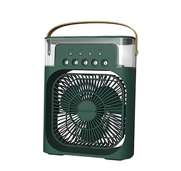 Portable Mini Humidifier Air Cooler Fan With 7 Led Night Lights-Black