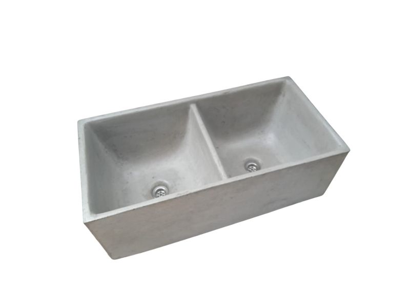 Large Cement Grey double concrete kitchen butler basin 800 x 400x 260mm