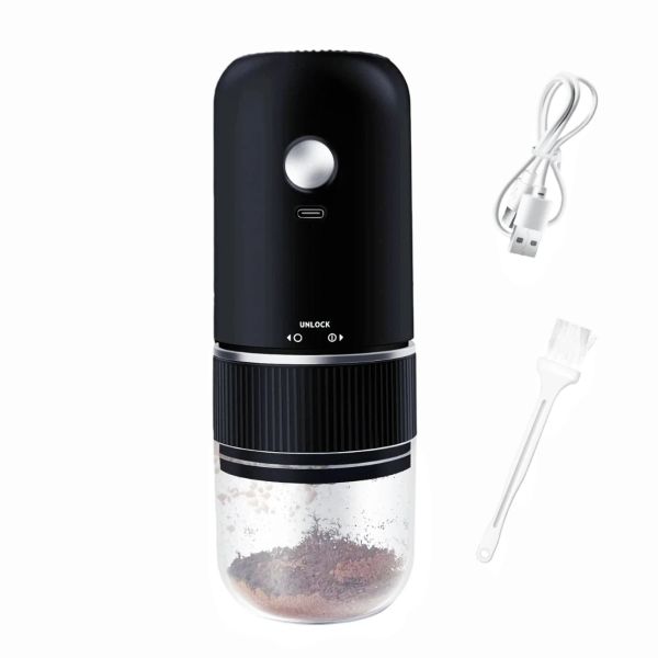 Portable Burr Coffee Grinder, Rechargeable Electric Coffee Bean Grinder