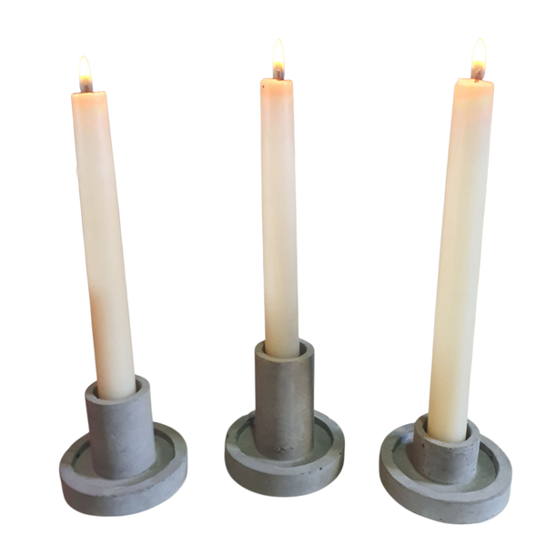 Earth to Eden - Handmade Cement Candle Holder Trio
