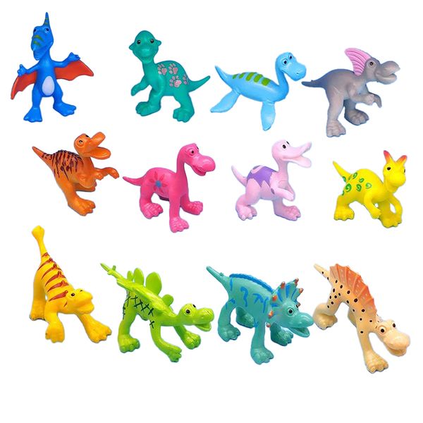12 Different Quality Vibrant Cute Fun Small Dinosaur Toys