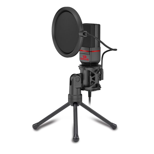 Redragon SEYFERT 3.5mm AUX Condenser Mic &amp; Tripod - Black