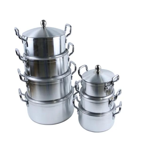 Cooking Pots Aluminum Cookware Set - 14 Piece - 16cm to 28cm