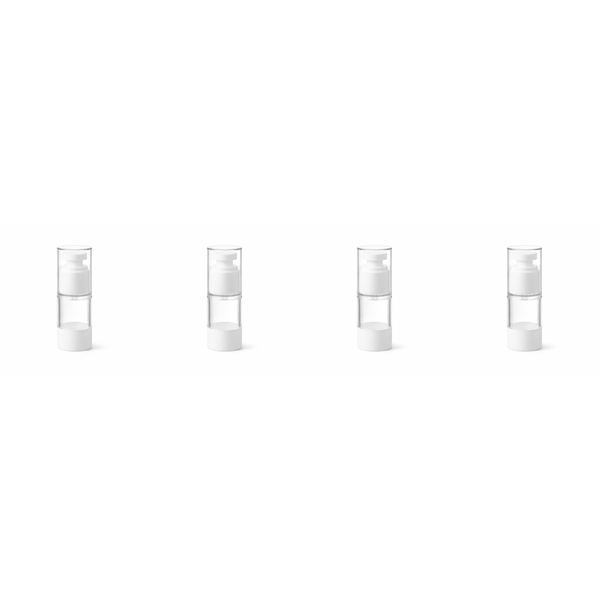 4 Pack 15ml Plastic Travel Lotion Bottle - White/Transparent