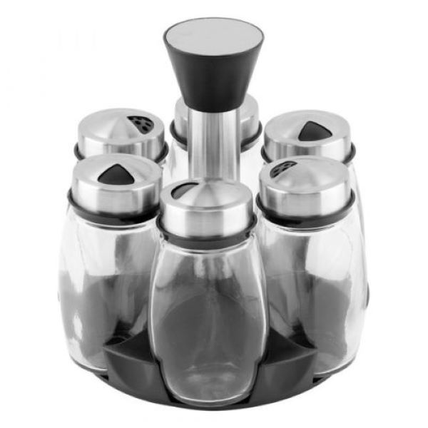 Simplicity Style - 6 Piece Rotating Spice Jar Set