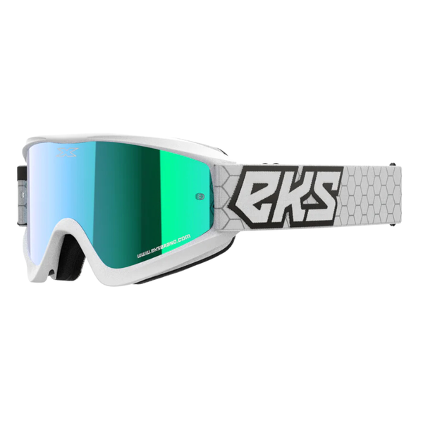 Eks Gox Flat Out White/Blue Mirror Goggle image