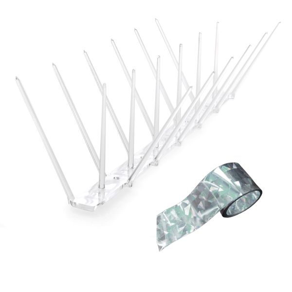 3m Pest Bird Spikes + 5m Repel Tape - Ultimate Deterrent Kit