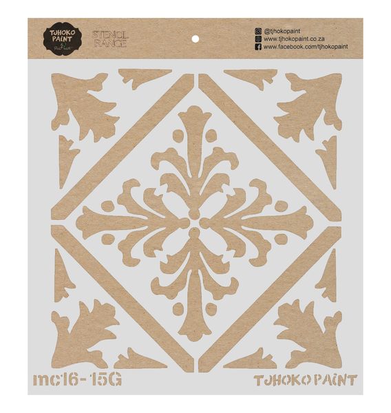 Tjhoko Paint Stencil - 15x15cm - Moroccan Tile (G)