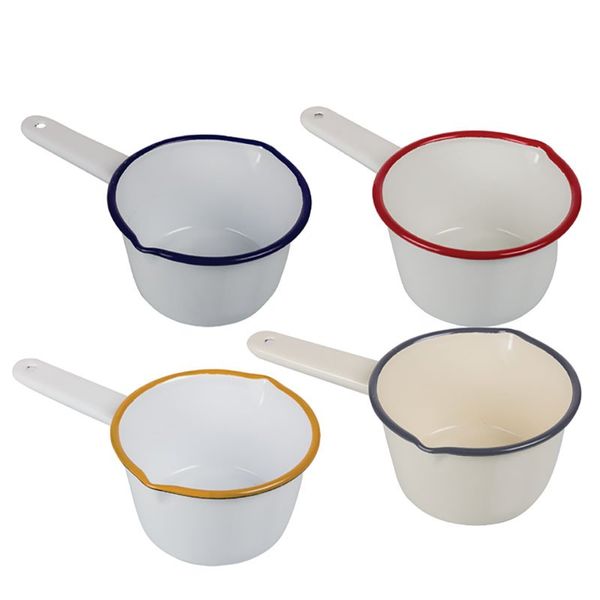 Sauce Pan 15cm Enamel Milk-Pan (4 Pack)