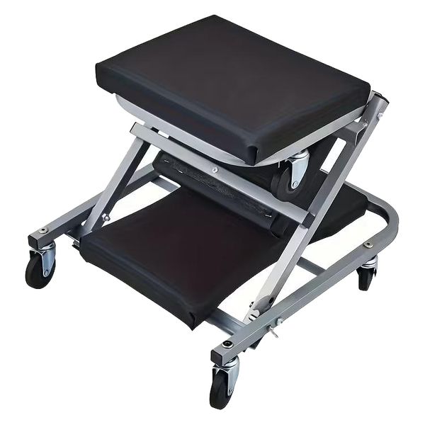 36" Foldable Z Creeper Seat, 2 in 1 Mechanic Creeper, 300 lbs Capacity