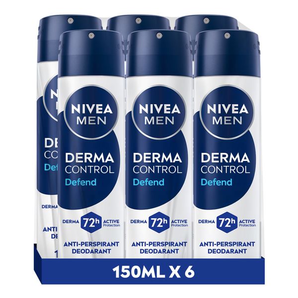 NIVEA MEN Derma Control Defend Anti-Perspirant Spray 6x150 ml