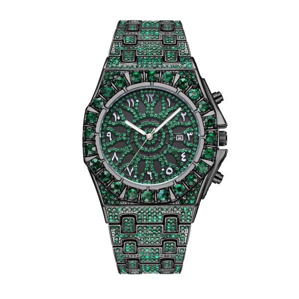 ZELTRYN Green Diamond Night Glow Waterproof Men's Quartz Watch