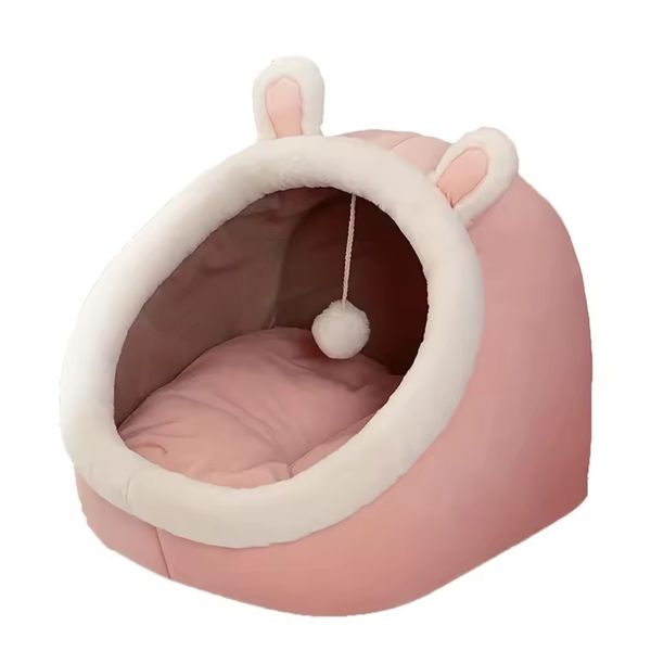 Cozy Cat Cave Bed with Plush Pillow