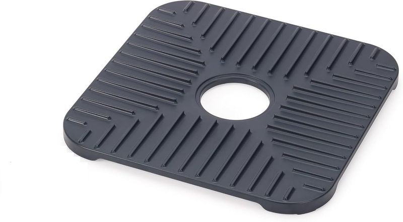 Kitchen Sink Saver Mat with Draining Plug-Protect Sink From Scratches