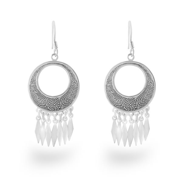 Silver Dangle Gypsy Earrings (EA-315)