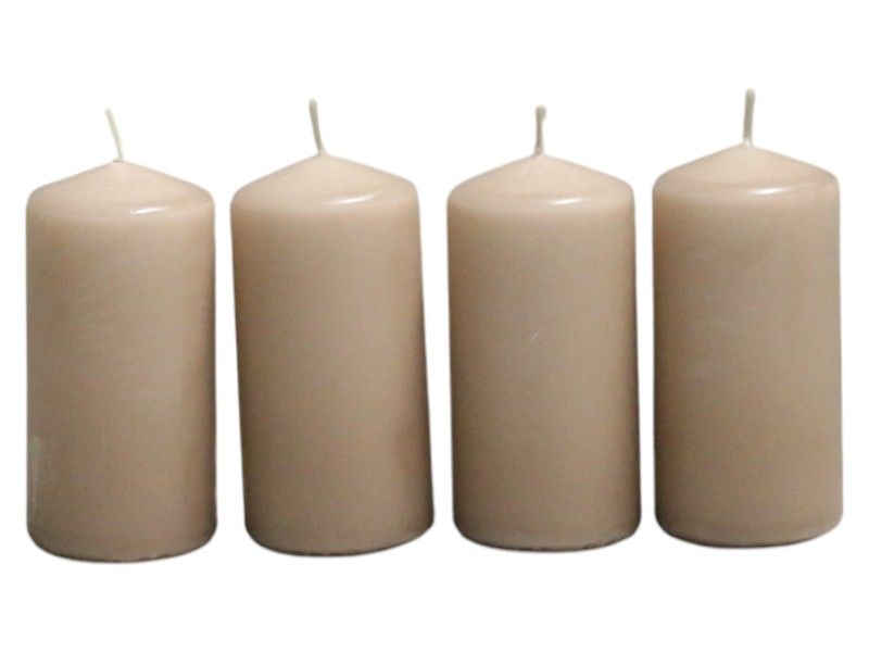 Caramel 4-Piece Unscented Candles 10x5cm