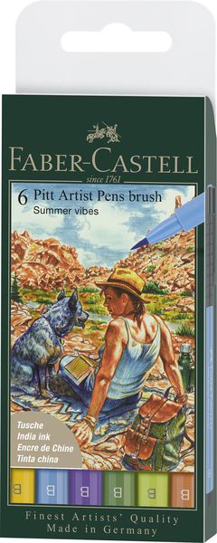 Faber-Castell, Pitt Artist Pen Brush India ink pen 6, Summer Vibes