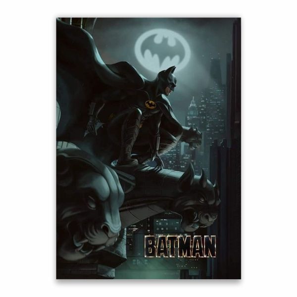 Batman On A Gargoyle Poster - A1