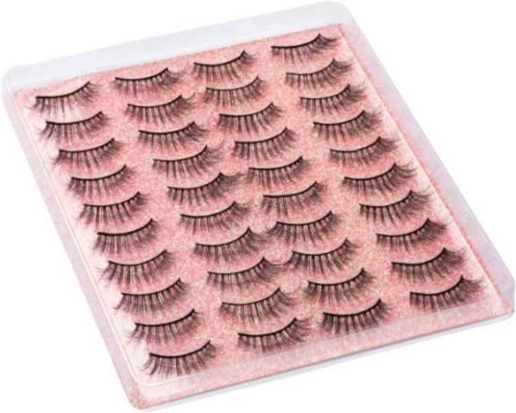 20 Pairs of Thick One-piece False Eyelashes Black