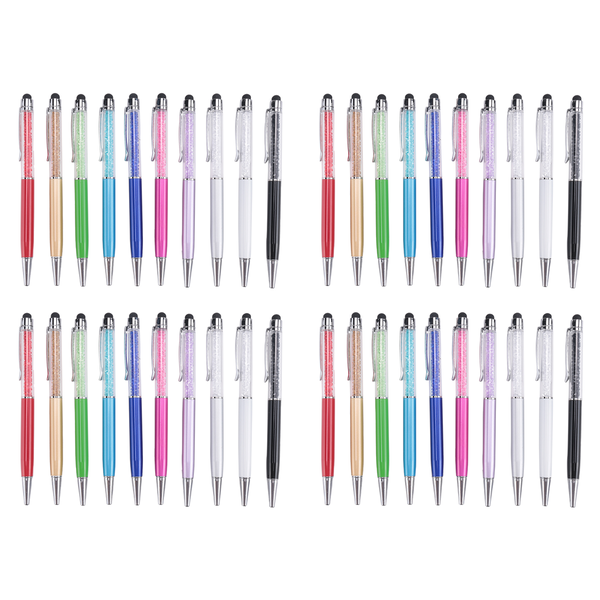40 Pcs Crystal Ballpoint Pen Shiny 2 in 1 Slim Crystal Diamond Screen