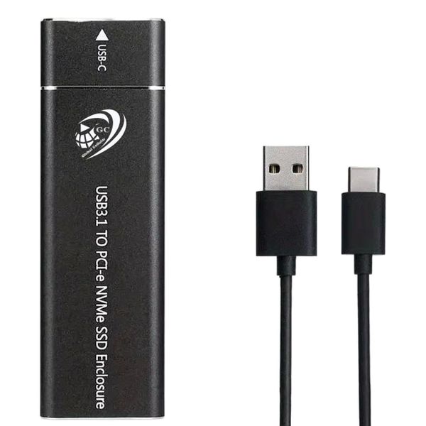 GC USB-C 3.1 NVMe SSD Enclosure for M.2 PCIe External Case- Hi-Speed 10Gbps