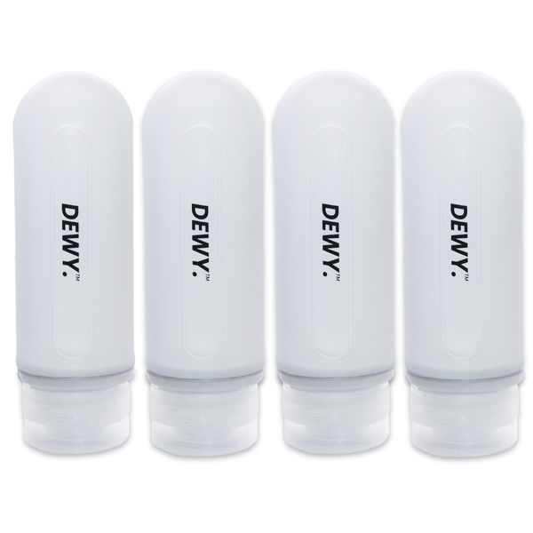 Dewy - Leakproof Silicone Travel Bottles for Toiletries (4 x 89ml Clear)