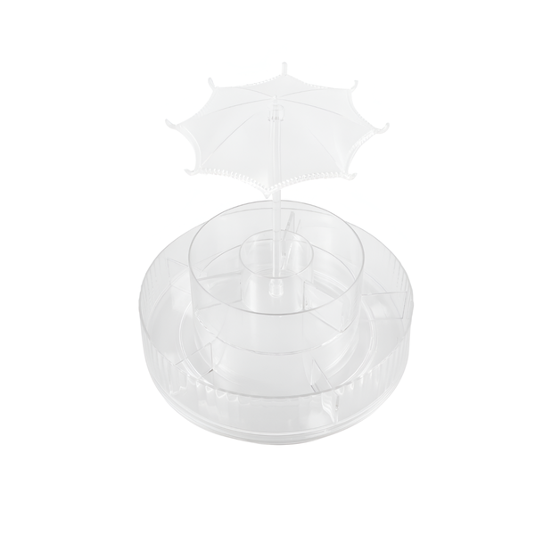 360-Degree Rotating Cosmetic Display Organizer with Umbrella Shelf