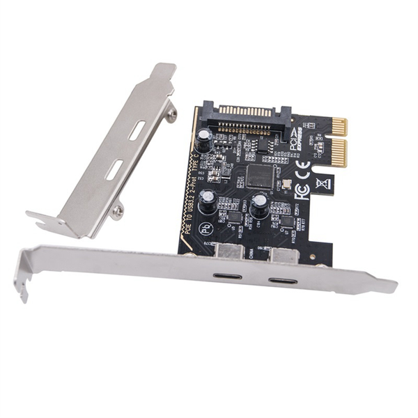 Pcie To Dual Type C Expansion Card Pci-E X1 To 2-Port for Desktop