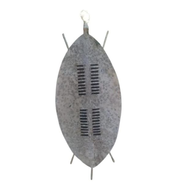 Authentic White XL 145cm Zulu Shield - Handcrafted African Warrior Shield