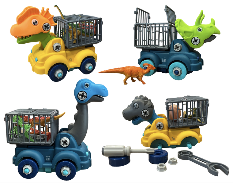 STEAM Take Apart Dino Toy Trucks with Spanner &amp; Screwdriver for Boys Girls